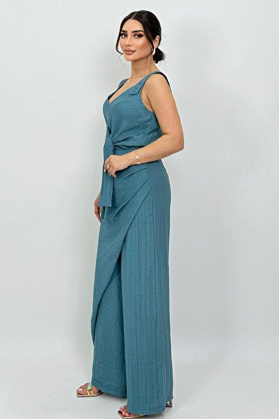 FEVER Tek tarafı büzgü detaylı viskon pantolon