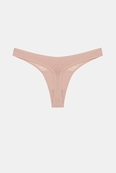 Penti Leaf Tones csipke részletes pamut 3 részes tanga bugyi