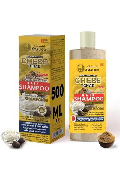 Amalico Shampoo for Silky Hair Growth - Chebe Powder and SHEA BUTTER - Organic Shampoo for Women Cur