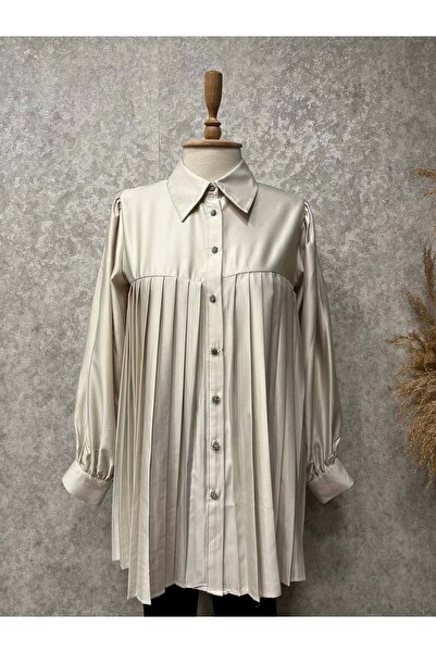 Eylül 25Y1880 GÖMLEK SATEN ETEĞİ PİLİSELİ DÜĞMELERİ TAŞLI TAŞ