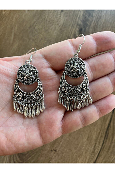 Büyük Hanım Etnik Tarz Metal Renk Zarif Küpe