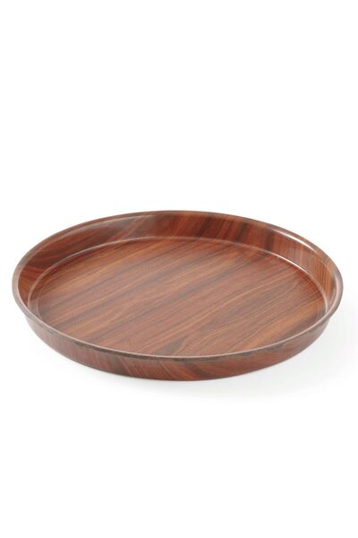HENDI Tava Hendi pentru servire, imitatie lemn rotunda, cu margine inalta 360 mm
