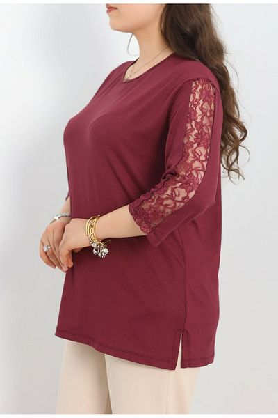 Tunicom Blouse for Mother's Day Maxi Size with Lace on the Sleeves