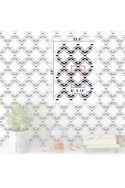 OEM Sablon Perete vopsire, tencuiala 900x600x0.7mm Moroccan Detailed Refolosibil, model MXSP7080