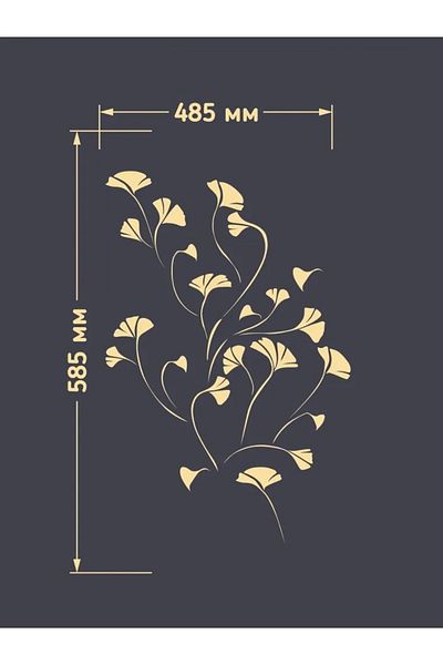 OEM Sablon Perete vopsire, tencuiala „Ginkgo 2" dimensiune 585x485mm grosime 0,7mm ozon model MXSP7368