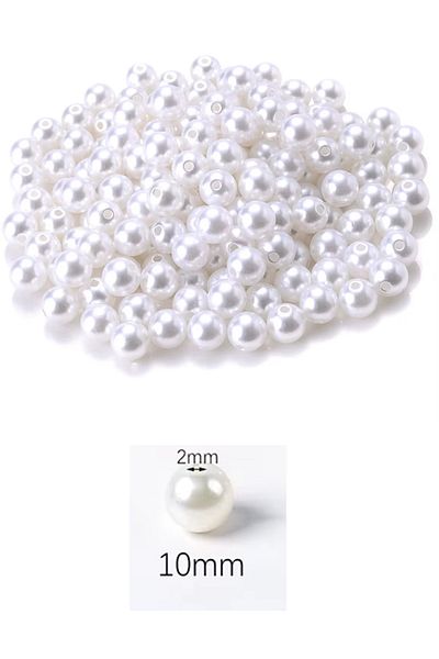 just cheap store 500Gram 10mm White Color Plastic Pearl Beads for Purse & Jewelry Making Bead (~950Pcs)