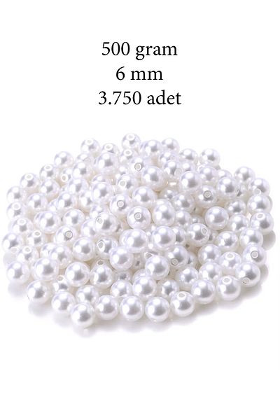 just cheap store 500gram 6mm white color plastic pearl beads for bags & jewelry making bead (~3,750pcs)