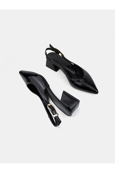 MAGGIO Black Patent Leather Women's Heeled Shoes