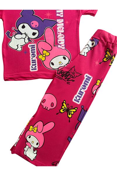 YUMİYUMM Girl's Character Fuchsia Bottom-Top Set