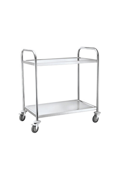 HENDI Carucior depozitare si servire cu 2 rafturi 830x510x(H)950 mm, corp inox, rafturi otel cromat, Hendi