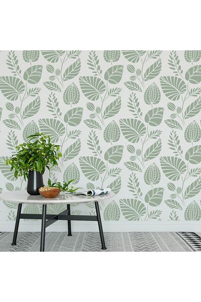 OEM Sablon 900x600x0.7mm Scandinavian Palm Leaves Refolosibil, model MXSP7019