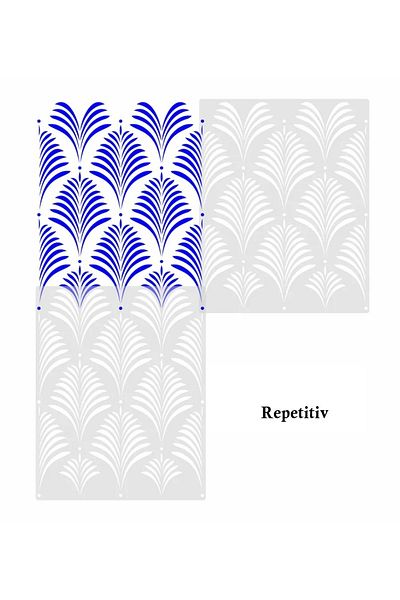 OEM Sablon Perete vopsire, tencuiala "Frunza de Damasc" dimensiune 485x385 mm grosime 0,7mm model MXSP73