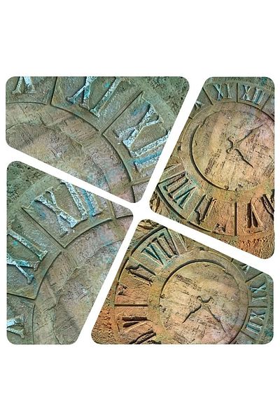 OEM Set of 3 Clock Stencils Wall painting, plaster 400x400x0.7mm Reusable Clock 40, model MXSP7139
