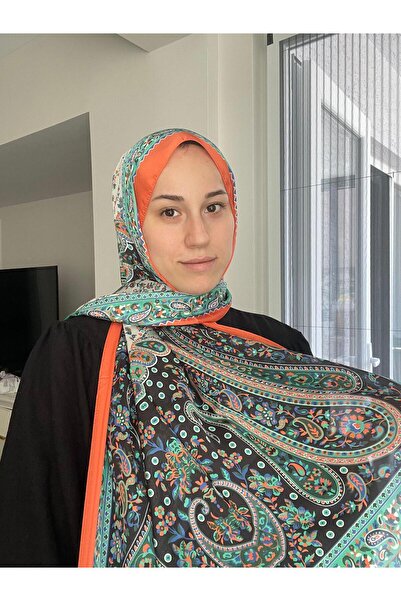 LuvenSara Indian Silk Shawl D.2 - Orange