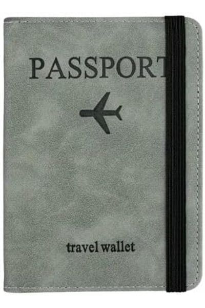 ENAR RFID Blocking Passport Holder – PU Leather Travel Wallet Case with Card Slots & Elastic Strap