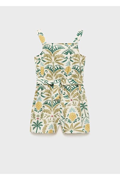 MANGO Kids Palmiye desenli tulum