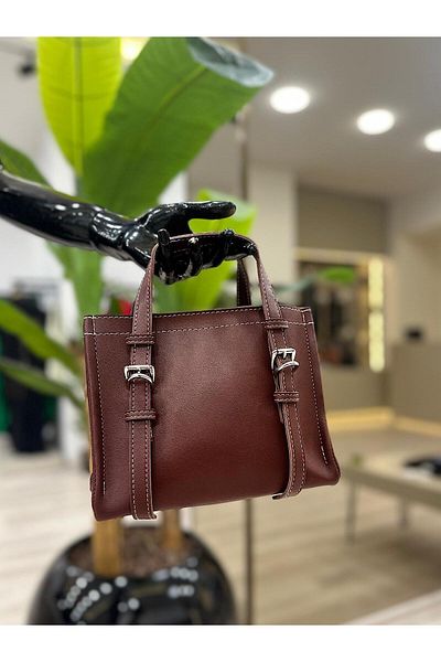 MELTEM TUĞAN Belt Detailed Bag Claret Red