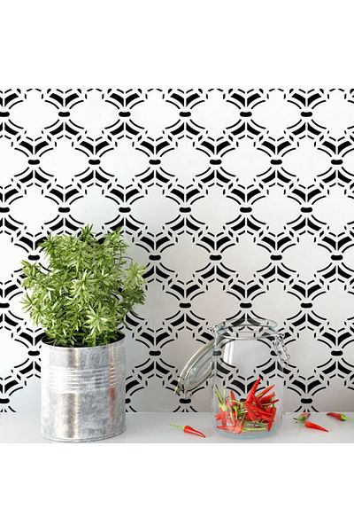 OEM Sablon Perete vopsire, tencuiala 900x600x0.7mm Moroccan Detailed Refolosibil, model MXSP7080