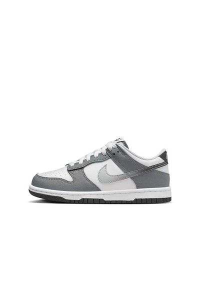 Nike Dunk Low (Gs) Gray Leather Shoes Unisex Leather Gray Sneakers Hm9617-001