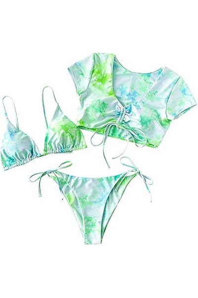 MEIORO Women's swimsuit, 3-piece Brazilian style, multicolor, size s, Meioro