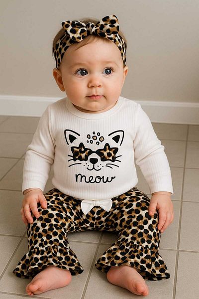 Amur Organic Baby Girl 2-Piece Romper Set Newborn Outfit 0-3-6-9 Months 2-Piece Cotton 2 Pieces
