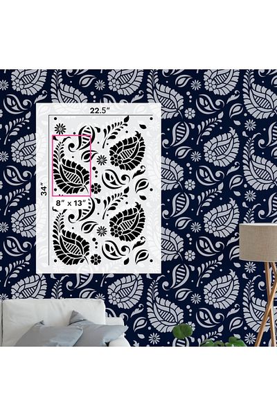 OEM Sablon 900x600x0.7mm Paisley Refolosibil, model MXSP7022
