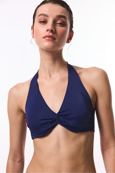 Penti Μπλε ναυτικό New Triangle Underwire Twist Bikini Top