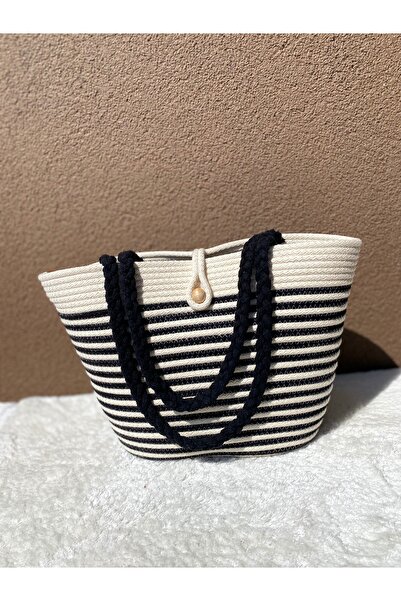 ELÇİÇEK HOME Χειροποίητη ψάθινη τσάντα, τσάντα παραλίας, τσάντα ώμου