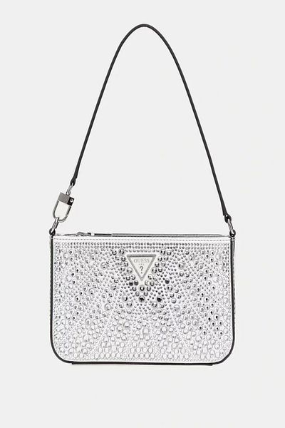 Guess Beauvoir Mini Top Zip Shdr Bag Women Silver Hand Bag Hwxy9528720-Sil