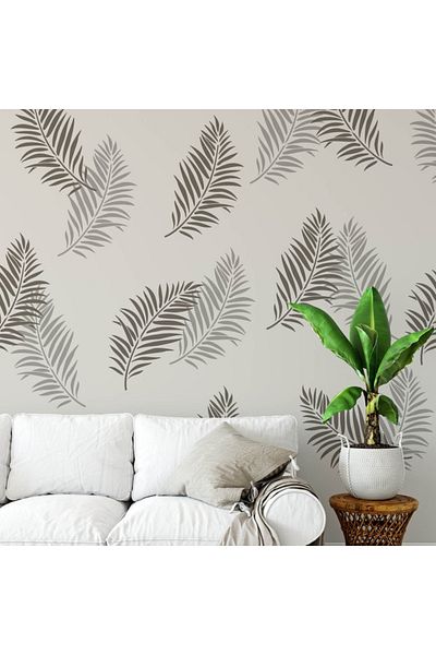 OEM Sablon Perete vopsire, tencuiala 900x600x0.7mm Single Palm Leaf Refolosibil, model MXSP7060