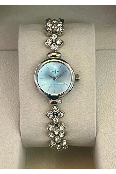 miaroza Retro Minimal Cord Zircon Stone Blue Dial Women's Wristwatch