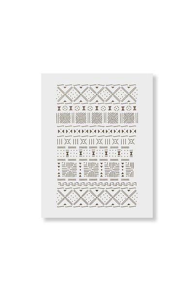 OEM Sablon Perete vopsire, tencuiala 900x600x0.7mm Mud Cloth Refolosibil, model MXSP7057
