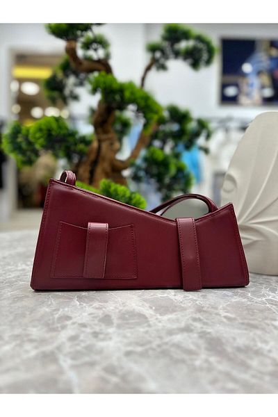 MELTEM TUĞAN Asymmetric Bag Claret Red