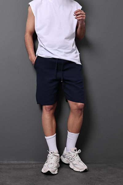 Slatra Ανδρικό σορτς Navy Blue Muslin Fabric Regular Fit