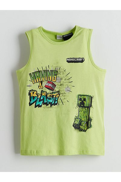 LC Waikiki Summer Collection Crew Neck Printed Boys' Tank Top and Swim Shorts City