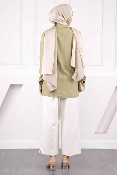 İmajButik Khaki Side Tie Buttoned Shirt