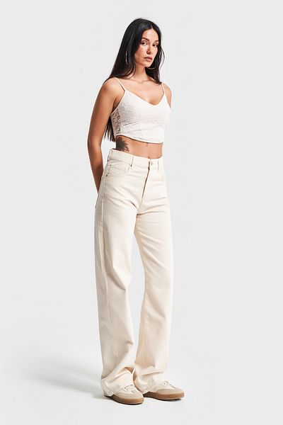 its basic Γυναικείο τζιν με ακατέργαστο χρώμα Loose Fit στη μέση