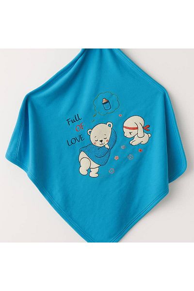 Mia Embroidered Double Layer 100% Cotton Combed Blanket Swaddle