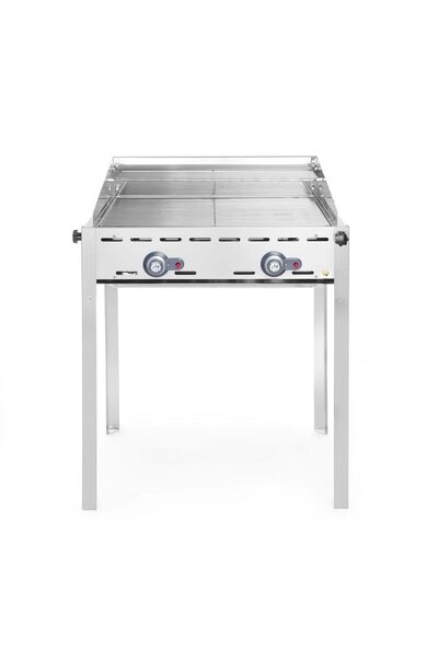 HENDI Grill Green Fire cu doua arzatoare Hendi ,cu doua gratare barbecue, Gn1/1 din otel inoxidabil, 740x
