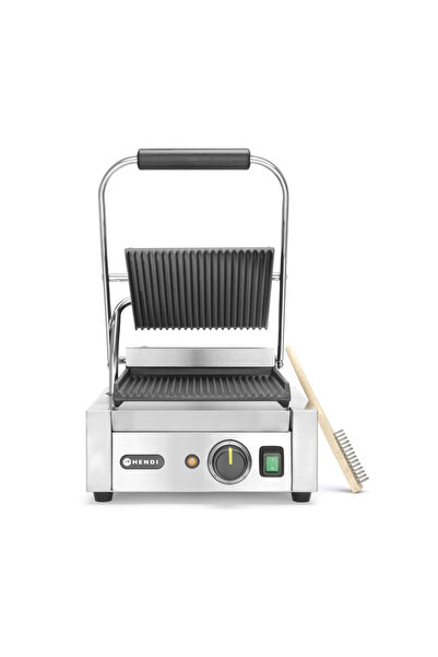HENDI Contact grill, suprafete striate din fonta cu invelis ceramic, 1800 W, ...