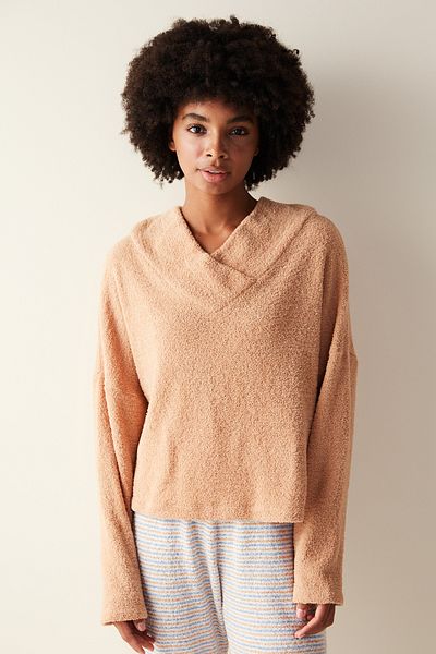 Penti Cozy Solid Φούτερ Καφέ Πυτζάμες Τοπ