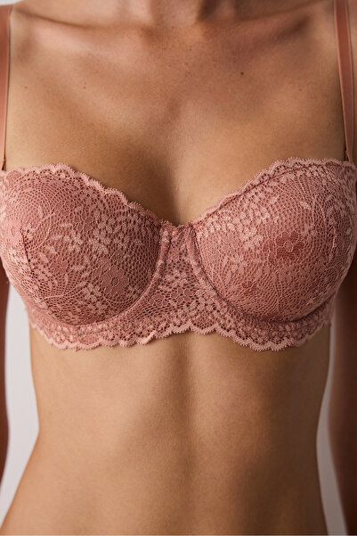Penti Bloom Lace Dantel Açık Kahverengi Sütyen