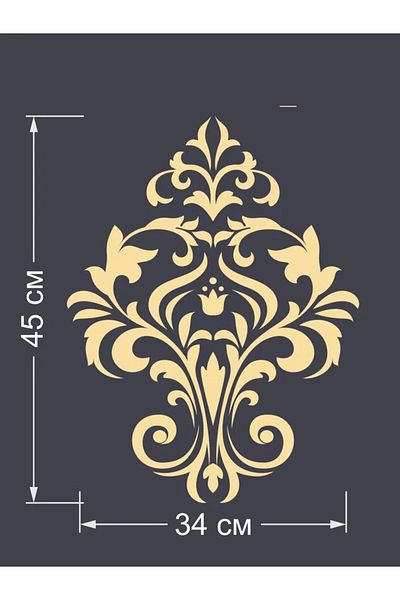 OEM Sablon Perete vopsire, tencuiala "Damasc - 2" dimensiune 450x340mm grosime 0,7mm model MXSP7372