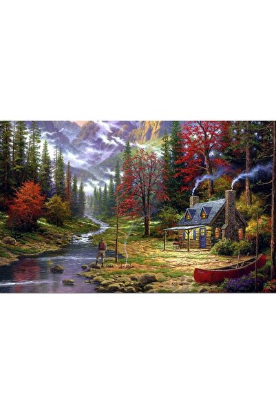 ve Tablou Canvas, Cabana ideala 2, Peisaj, Toamna, Munte, Copaci, Casuta 90 x...