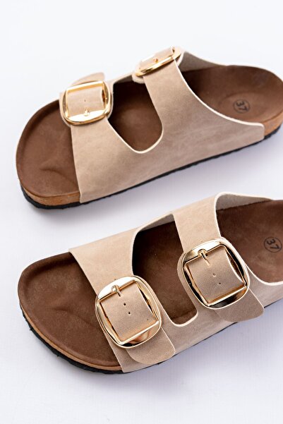 serkanseyyid P-101 Beige Daily Women's Slippers