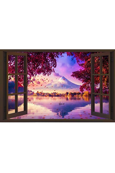 ve Tablou Canvas, Peisaj, Japonia, Apus la fereastra maro, 80 x 50 cm, Multic...