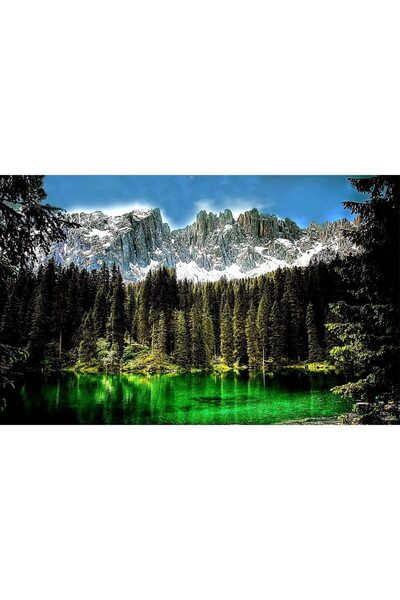 ve Tablou Canvas, Peisaj montan, 80 x 50 cm, Rama lemn, Multicolor