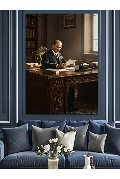 ekart Mustafa Kemal Atatürk Dekoratif Kanvas - Mdf Ahşap Tablo
