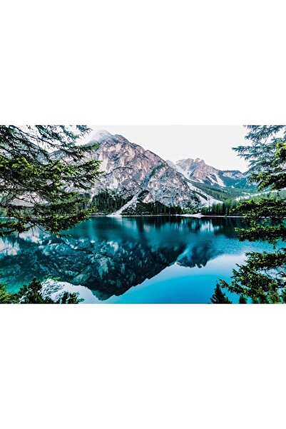 ve Tablou Canvas, Lac de munte, Peisaj montan, 80 x 50 cm, Multicolor