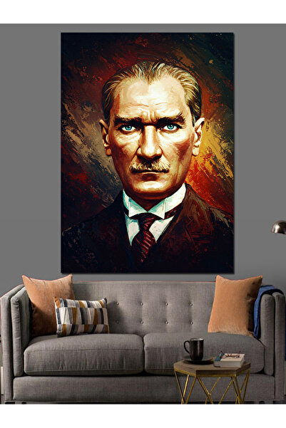 ekart Mustafa Kemal Atatürk Portrait Decorative Canvas - Mdf Wooden Painting